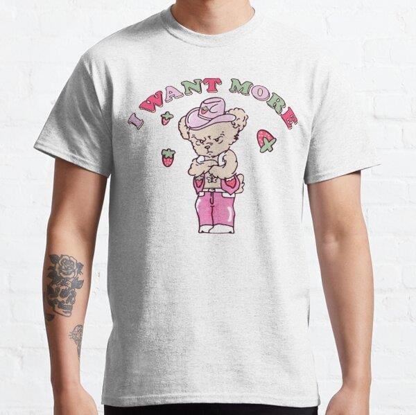 Unisex I want more Berries, Harrys Angry Teddy Bear Cute Retro Cartoon, Strawberry Cowboy HSLOT 2023 Fan Merch Baskılı T-Shirt (Rahat Kalıp Tişört)