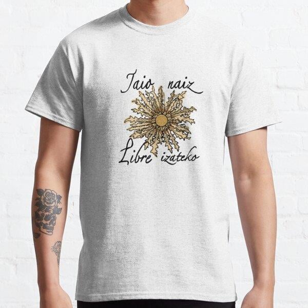 Unisex Illustration Eguzkilore euskadi Baskılı T-Shirt (Rahat Kalıp Tişört)