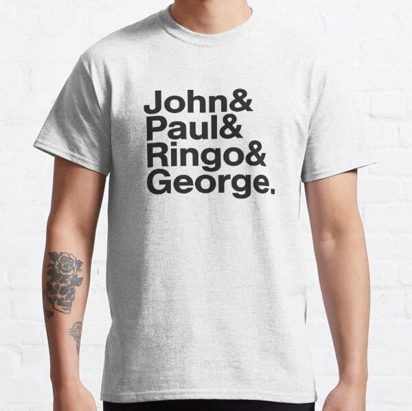 Unisex John Paul Ringo George Baskılı T-Shirt (Rahat Kalıp Tişört)