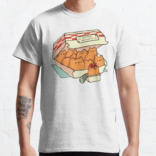 Unisex Kitten Nuggets Fast Food Cat by Tobe Fonseca Baskılı T-Shirt (Rahat Kalıp Tişört)