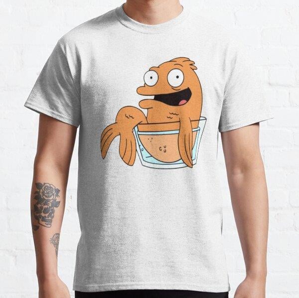 Unisex  Klaus Heissler the Fish Baskılı T-Shirt (Rahat Kalıp Tişört)
