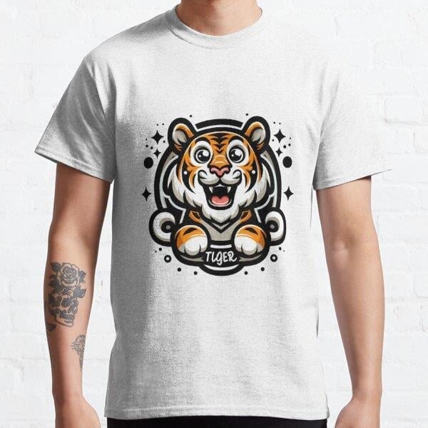 Unisex Laughing Liger: Hilarious Tiger Tales Baskılı T-Shirt (Rahat Kalıp Tişört)