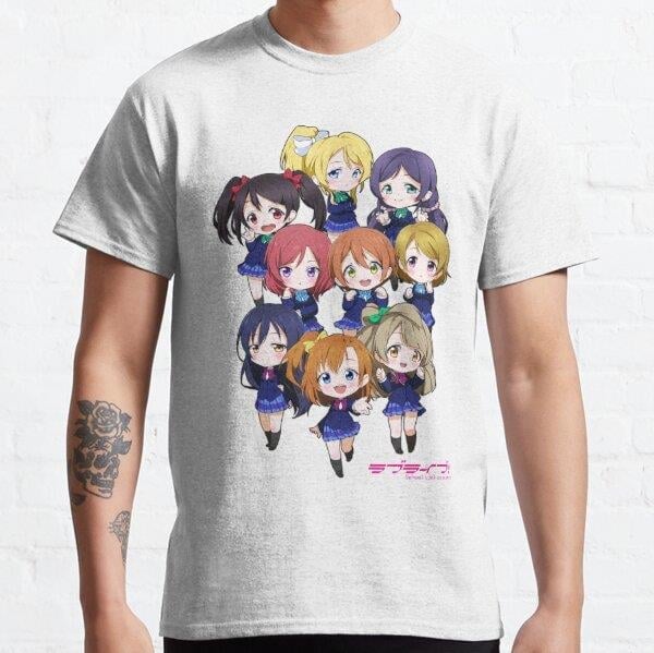 Unisex LOVE LIVE! SCHOOL IDOL PROJECT Tasarım Baskılı T-Shirt (Rahat Kalıp Tişört)