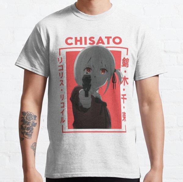 Unisex lycoris recoil - Chisato Tasarım Baskılı T-Shirt (Rahat Kalıp Tişört)