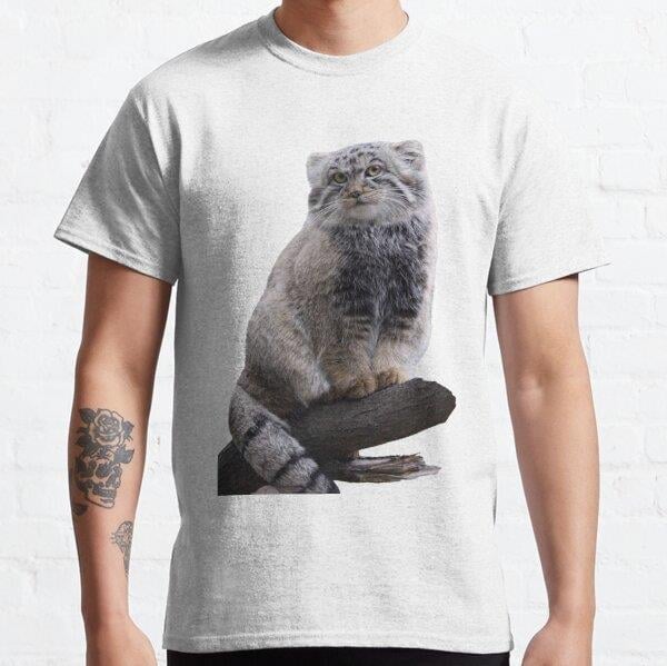 Unisex Manul Baskılı T-Shirt (Rahat Kalıp Tişört)