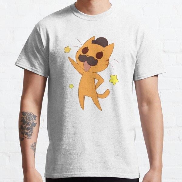 Unisex mr Cat Tasarım Baskılı T-Shirt (Rahat Kalıp Tişört)