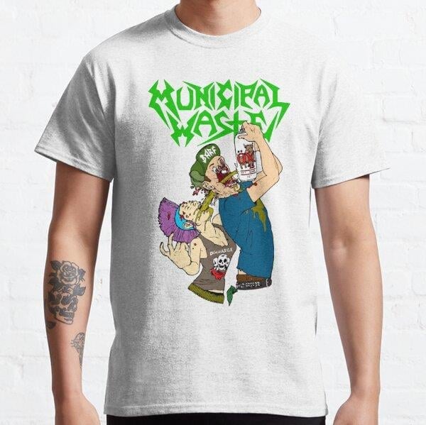 Unisex Municipal Waste Band Baskılı T-Shirt (Rahat Kalıp Tişört)