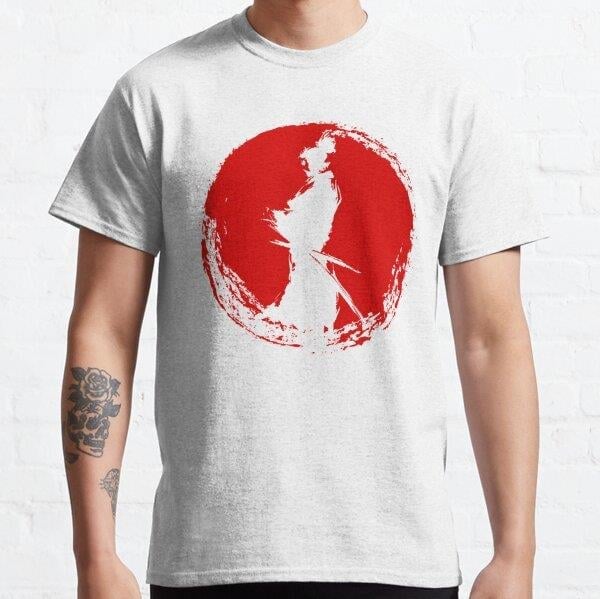 Unisex Musashi Miyamoto Tasarım Baskılı T-Shirt (Rahat Kalıp Tişört)