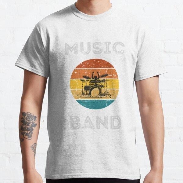 Unisex Music band drummer Baskılı T-Shirt (Rahat Kalıp Tişört)