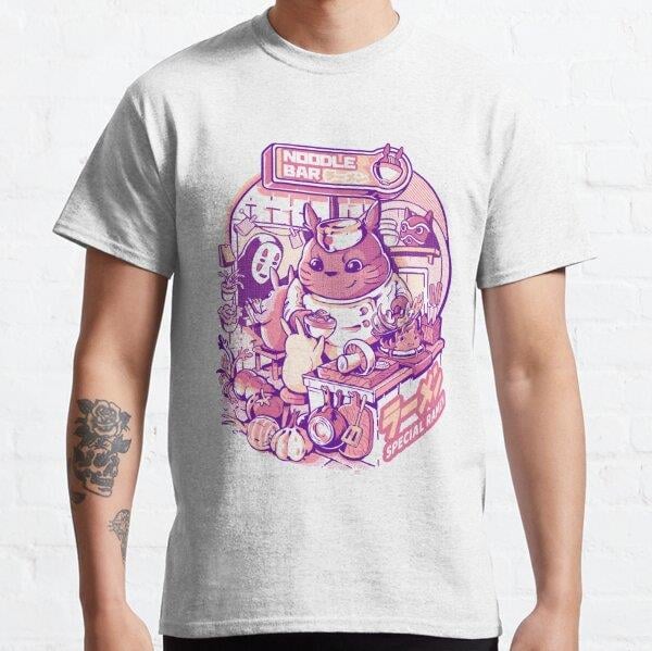 Unisex My neighbor noodle bar Tasarım Baskılı T-Shirt (Rahat Kalıp Tişört)