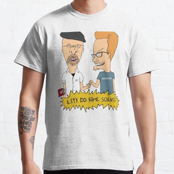 Unisex Mythbusters Lets Do Some Science Beavis And Butt Head Mythbusters 1 Baskılı T-Shirt (Rahat Kalıp Tişört)