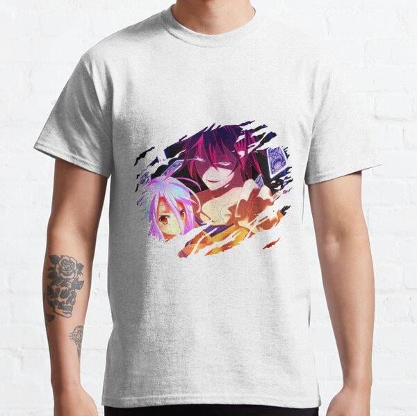 Unisex No Game No Life Tasarım Baskılı T-Shirt (Rahat Kalıp Tişört)