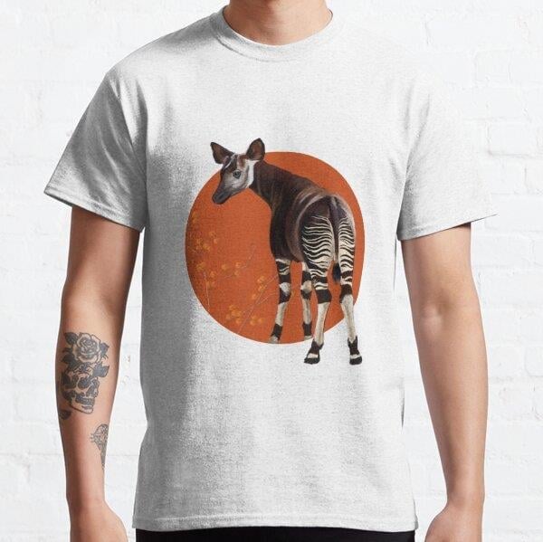 Unisex Okapi Baskılı T-Shirt (Rahat Kalıp Tişört)