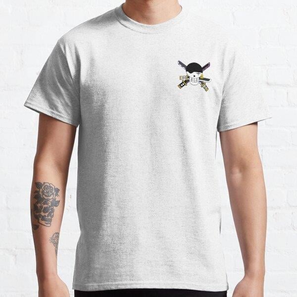 Unisex One piece Zoro symbol on black Tasarım Baskılı T-Shirt (Rahat Kalıp Tişört)