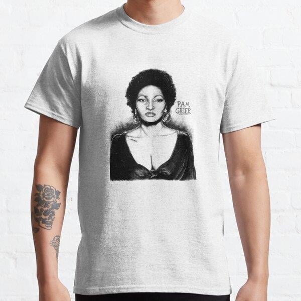 Unisex Pam Grier Baskılı T-Shirt (Rahat Kalıp Tişört)