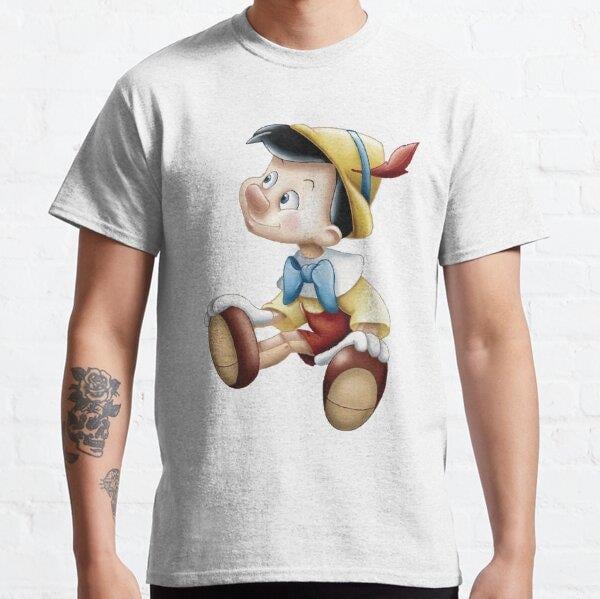 Unisex Pinocchio Baskılı T-Shirt (Rahat Kalıp Tişört)