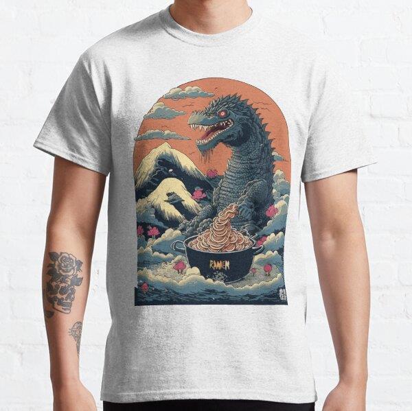 Unisex Ramen Monster Baskılı T-Shirt (Rahat Kalıp Tişört)