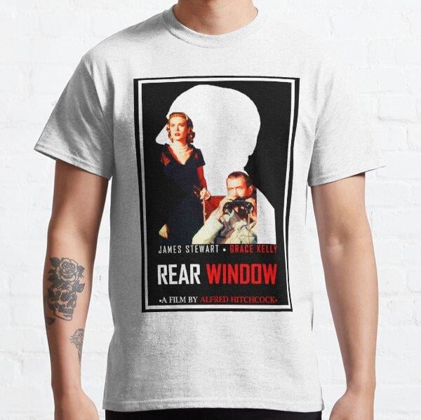 Unisex Rear Window Alternative Film Poster Baskılı T-Shirt (Rahat Kalıp Tişört)