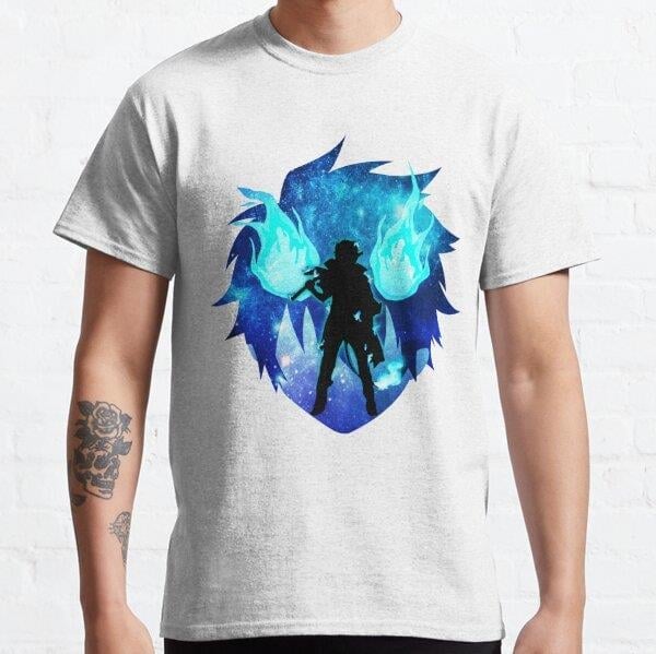 Unisex Rin Okumura Tasarım Baskılı T-Shirt (Rahat Kalıp Tişört)