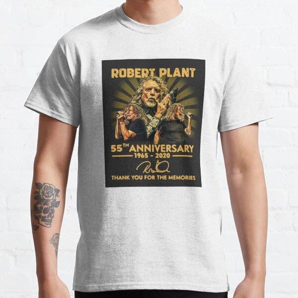 Unisex ROBERT PLANT 55TH ANNIVERSARY Baskılı T-Shirt (Rahat Kalıp Tişört)