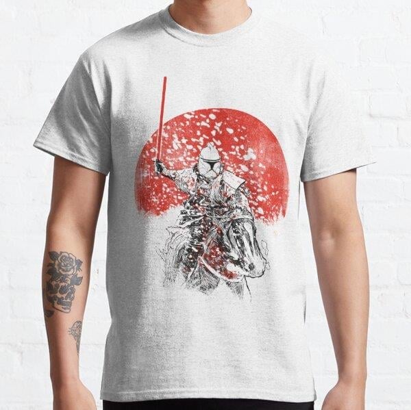 Unisex samurai trooper Baskılı T-Shirt (Rahat Kalıp Tişört)