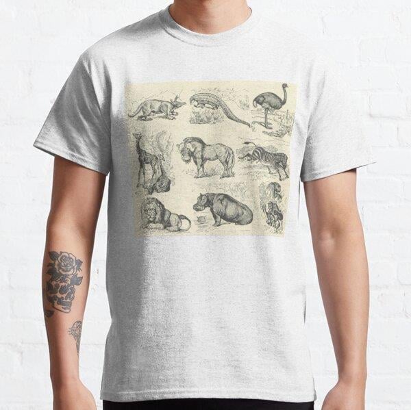 Unisex Save African Animals Baskılı T-Shirt (Rahat Kalıp Tişört)