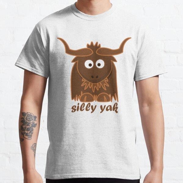 Unisex Silly yak for celiac Baskılı T-Shirt (Rahat Kalıp Tişört)