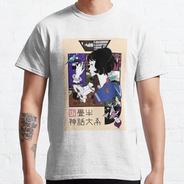 Unisex Tatami Galaxy Poster Baskılı T-Shirt (Rahat Kalıp Tişört)