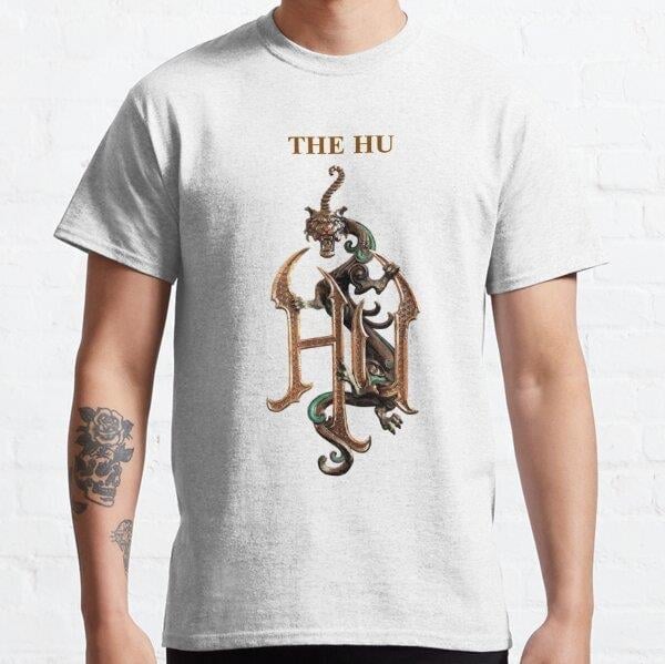 Unisex The HU Mongolian rock band Classic Baskılı T-Shirt (Rahat Kalıp Tişört)