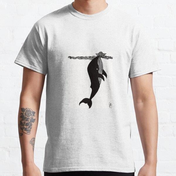 Unisex  The whale and the boat Baskılı T-Shirt (Rahat Kalıp Tişört)