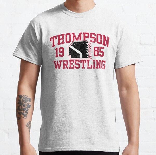 Unisex Thompson Wrestling Baskılı T-Shirt (Rahat Kalıp Tişört)