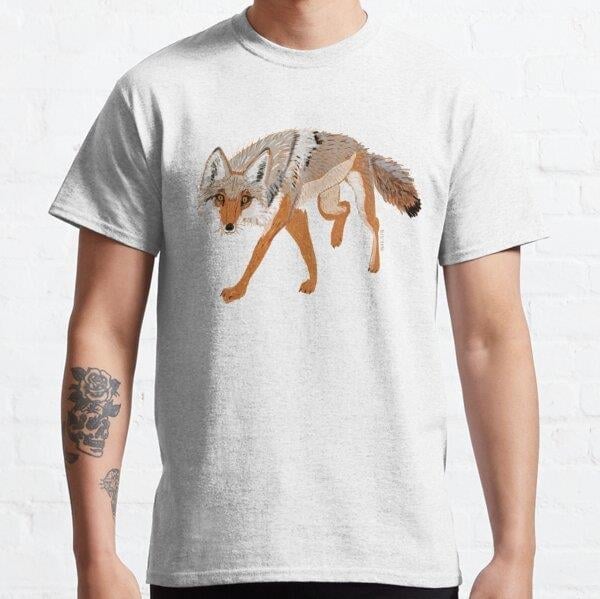 Unisex Totem coyote full body Baskılı T-Shirt (Rahat Kalıp Tişört)