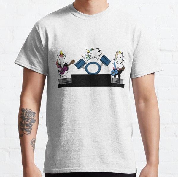 Unisex Unicorn Kawaii Punk Band Baskılı T-Shirt (Rahat Kalıp Tişört)