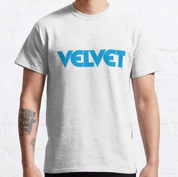 Unisex Velvet 1970s Porn Mag Logo. Baskılı T-Shirt (Rahat Kalıp Tişört)