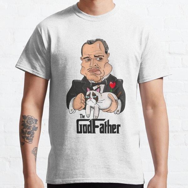 Unisex Vintage The Godfather Cinema Gangster Best Men Baskılı T-Shirt (Rahat Kalıp Tişört)