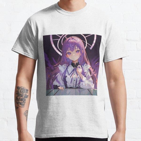 Unisex Violent girl_anime-3 Tasarım Baskılı T-Shirt (Rahat Kalıp Tişört)