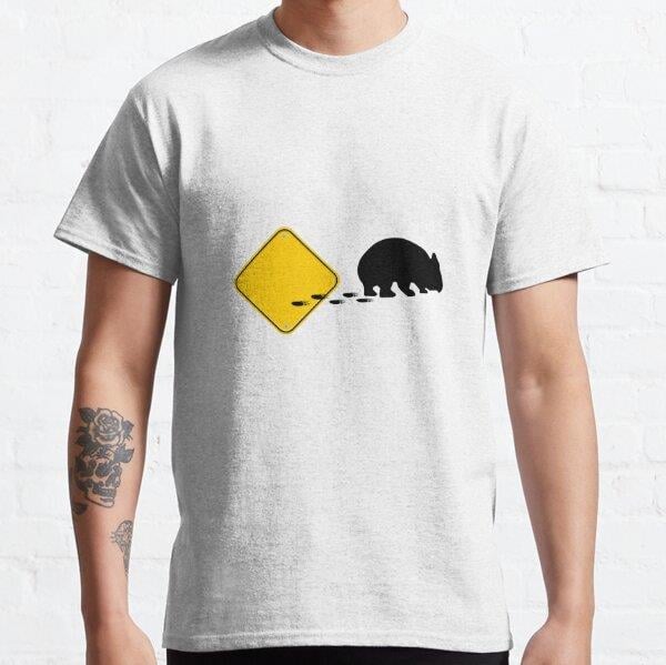 Unisex Wombat, break out! traffic sign Baskılı T-Shirt (Rahat Kalıp Tişört)