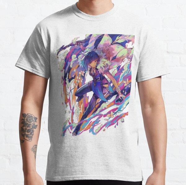 Unisex Yelan anime Tasarım Baskılı T-Shirt (Rahat Kalıp Tişört)