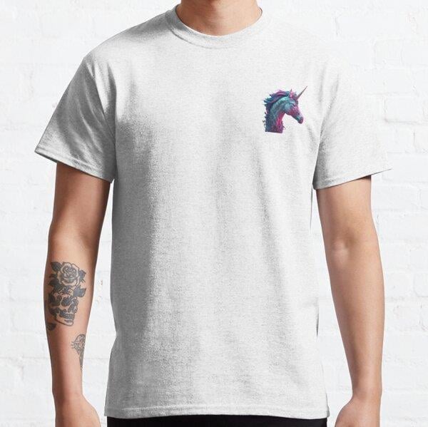 Vaporwave unicorn Tasarım Baskılı Tişört (Bol kesim t-shirt)