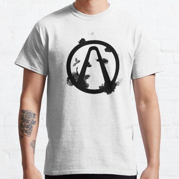 Vault Logo Black - Borderlands Tasarım Baskılı T-Shirt (bol kalıp tişört)