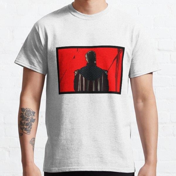 Villain in Red and Blue Tasarım Baskılı Tişört (bol kalıp t-shirt)