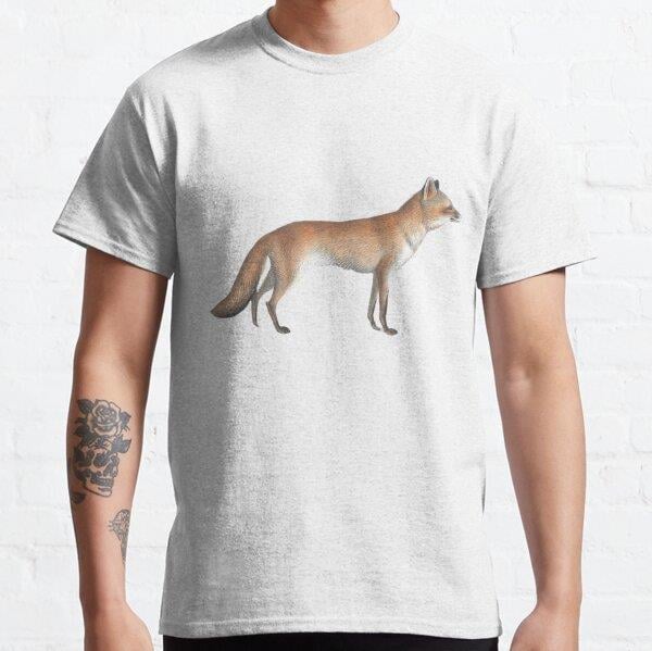 Vintage Illustration of a Fox Tasarım Baskılı Tişört (Bol kesim t-shirt)