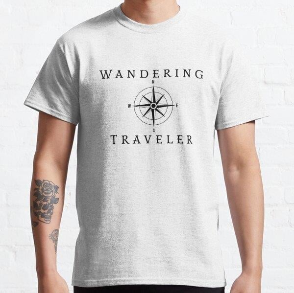Wandering Traveler Design Tasarım Baskılı Tişört (Bol kesim t-shirt)