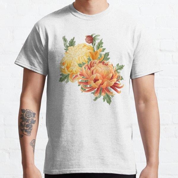 Watercolor chrysanthemum bouquet Tasarım Baskılı Tişört (Rahat kalıp t-shirt)
