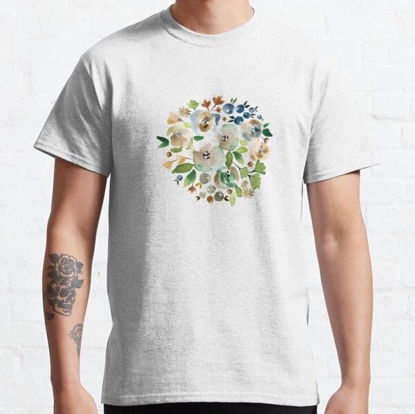 watercolor pattern | green Tasarım Baskılı Tişört (bol kalıp t-shirt)