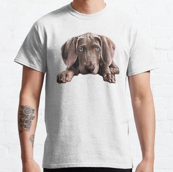 Weimaraner Cute Puppy Eyes Tasarım Baskılı Tişört (Rahat Kalıp T-shirt)