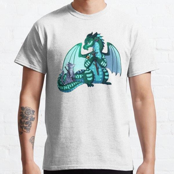 Wings of Fire - Warriors - Turtle and Jayfeather - Stick Bois Tasarım Baskılı T-Shirt (bol kalıp tişört)