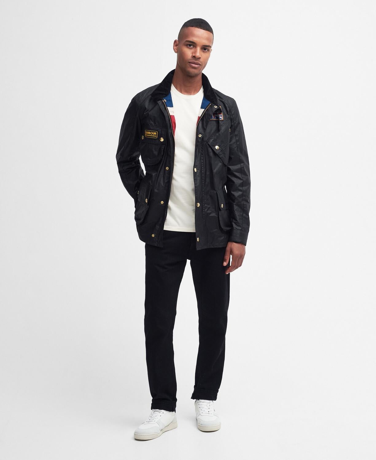 B.Intl Union Jack International Yağlı Ceket BK91 Black