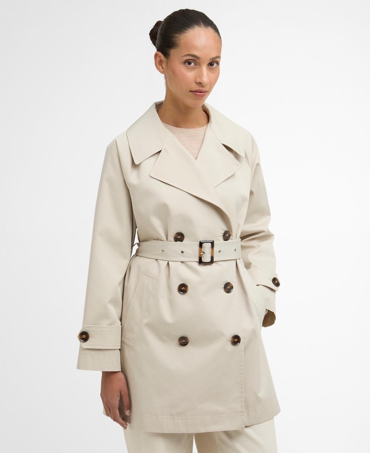 Barbour トレンチコート　36 Barbour Adare Trench Showerproof Trençkot ST31 Mist-Dress Navy Tartan