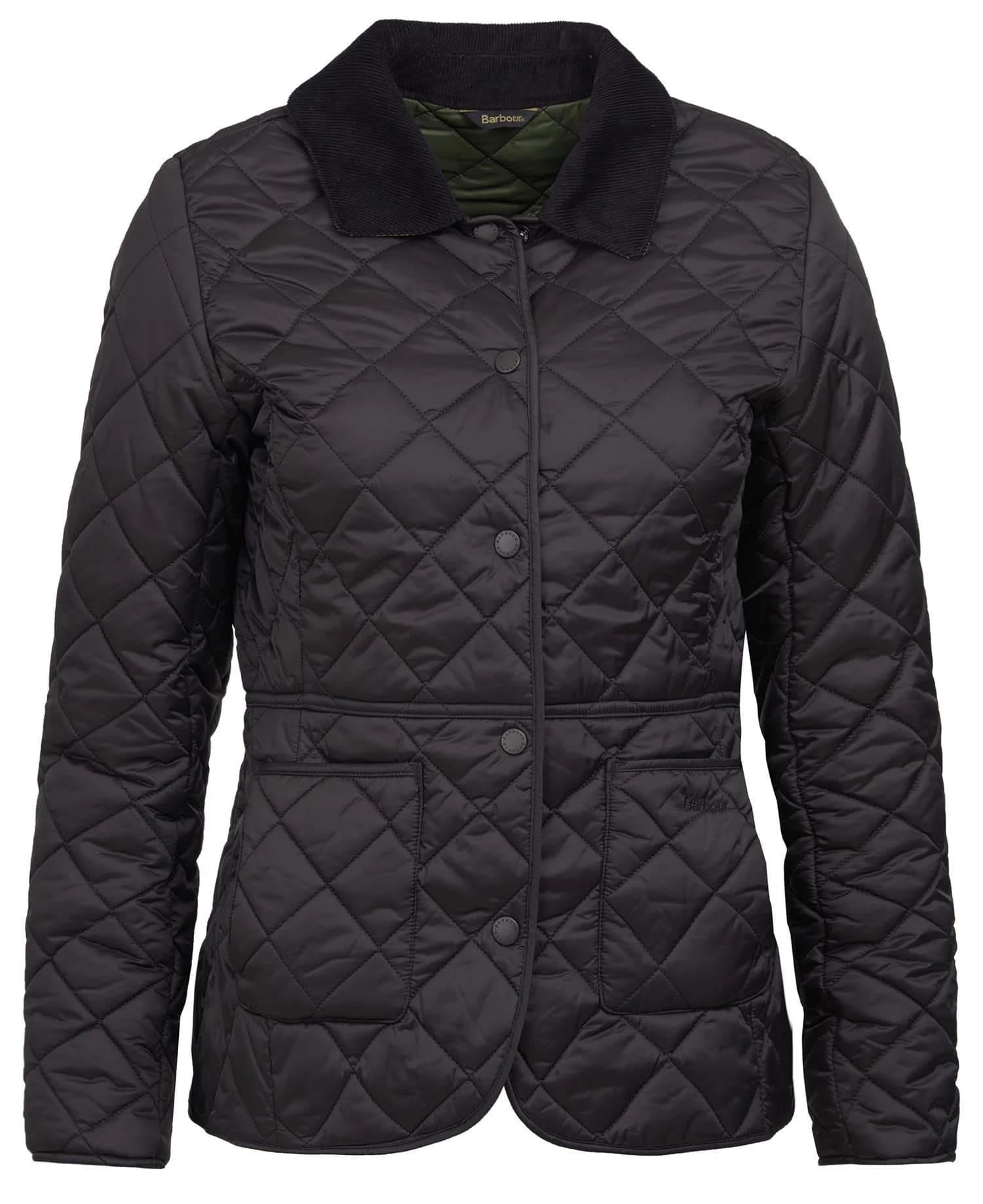 Barbour Deveron Kapitone Ceket BK91 Black-Olive